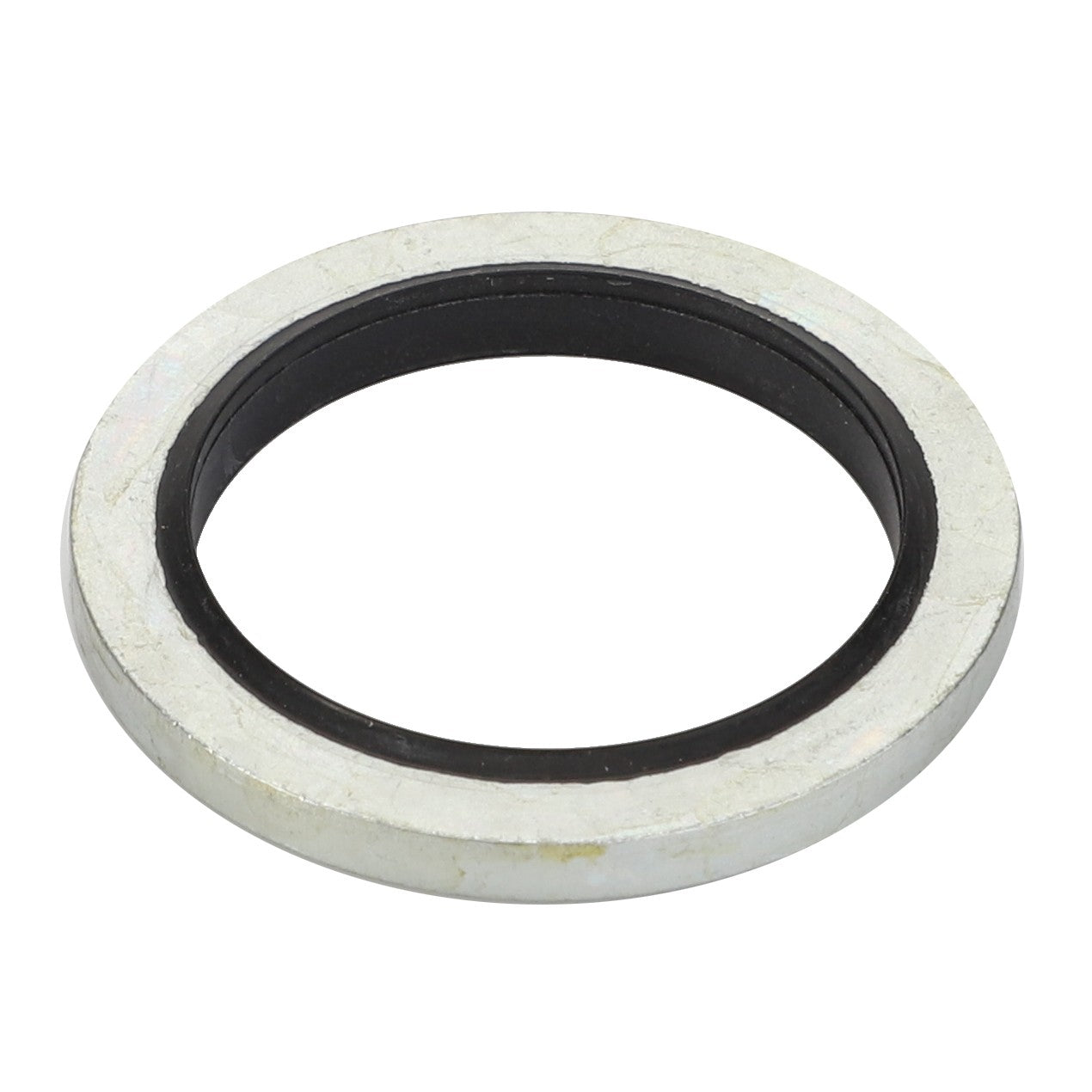 No current product description available, but the AGCO | Sealing Washer - Va023280 with a black rubber inner ring stands out vividly against a white background.