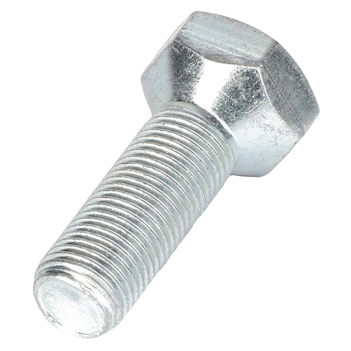 The AGCO Wheel Bolt - Acp0011950, a metallic hex bolt with a threaded shaft, is shown against a white background. No current product description available.