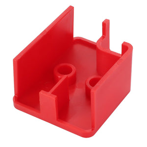 The AGCO Cover - Acp0672640 is a red plastic mount or holder with compartments and slots, perfect for organizing tools or components efficiently.