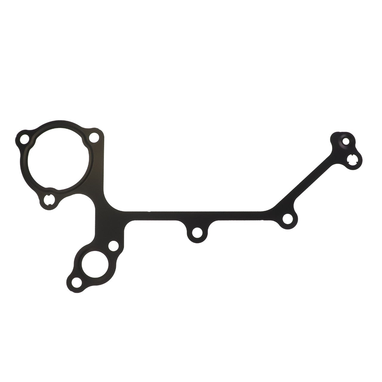 The AGCO | Gasket - Acp0358660 is an intricately designed engine gasket with various circular and elongated sections, incorporating accurately positioned bolt holes.