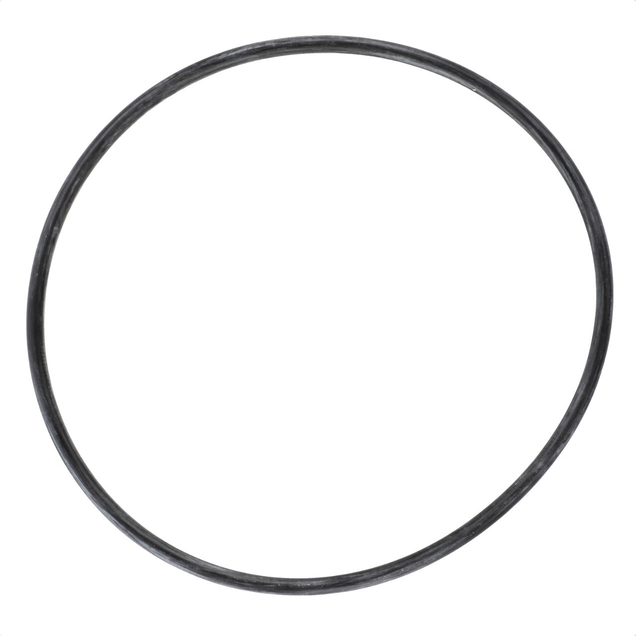 The AGCO | O Ring - Acp0287390, a black rubber O-ring from the brand AGCO, is displayed against a stark white background, accentuating its perfectly round shape.