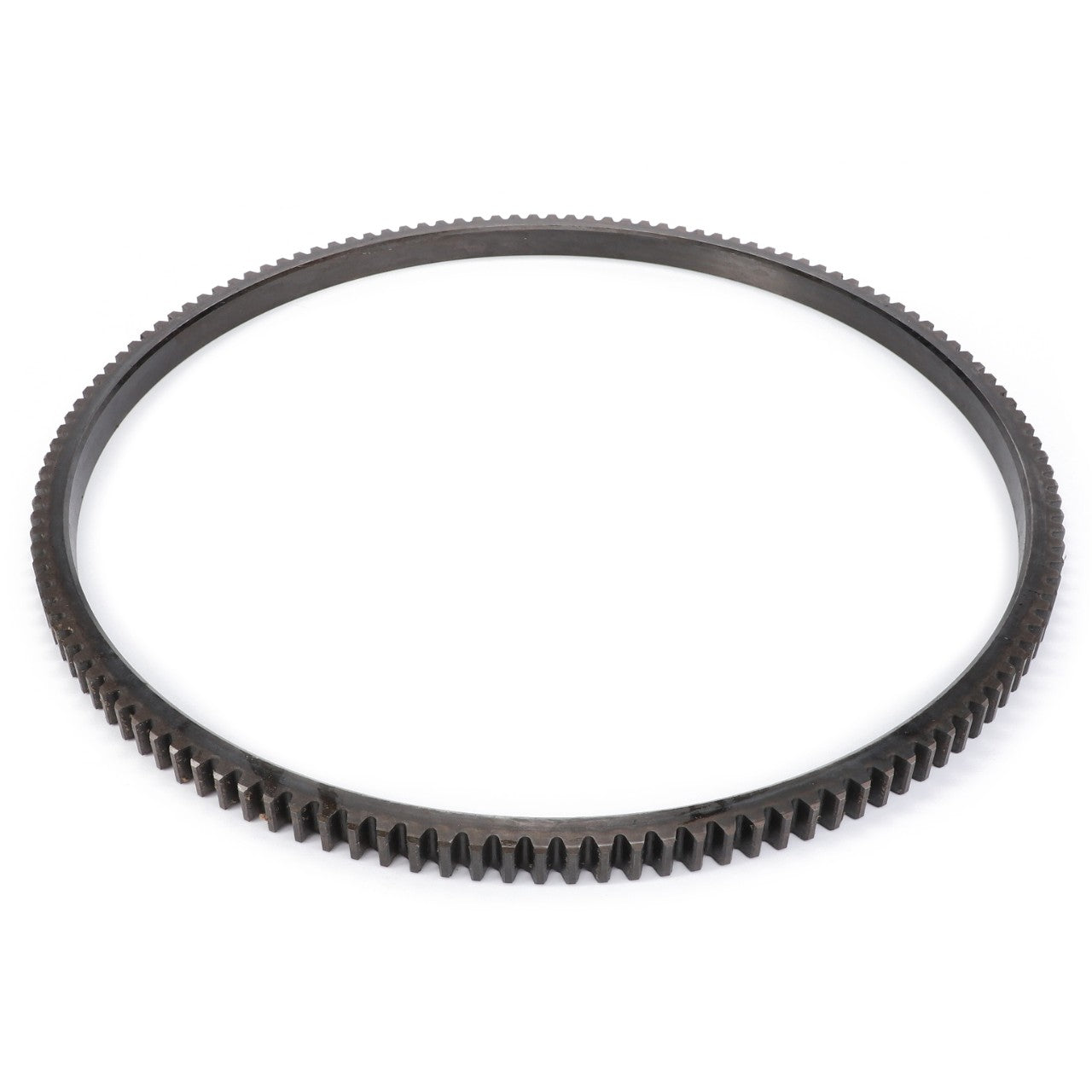 A metal gear ring with evenly spaced teeth around its circumference, designed for Massey Ferguson models, identified as the AGCO Starter Ring for Flywheel (V836659026), placed on a white background.