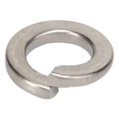 The AGCO LOCK WASHER - AG562081 is a metal split lock washer with a helical shape, designed to prevent loosening between threaded fasteners. No current product description information available.