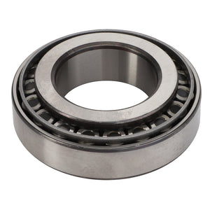 The AGCO Bearing - La26800150 is a circular metal bearing featuring precision-polished surfaces and visible roller elements arranged in a single row inside the outer ring.