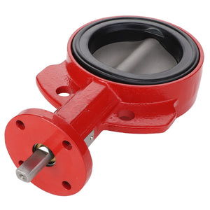 The AGCO Butterfly Valve (AG610186) features a red, metal rotary actuator housing with a black sealing ring and a protruding metal shaft. Engineered for durability, it's ideal for application equipment parts, ensuring your machinery operates with precision and reliability. Trust in AGCO Genuine Parts for unmatched performance.