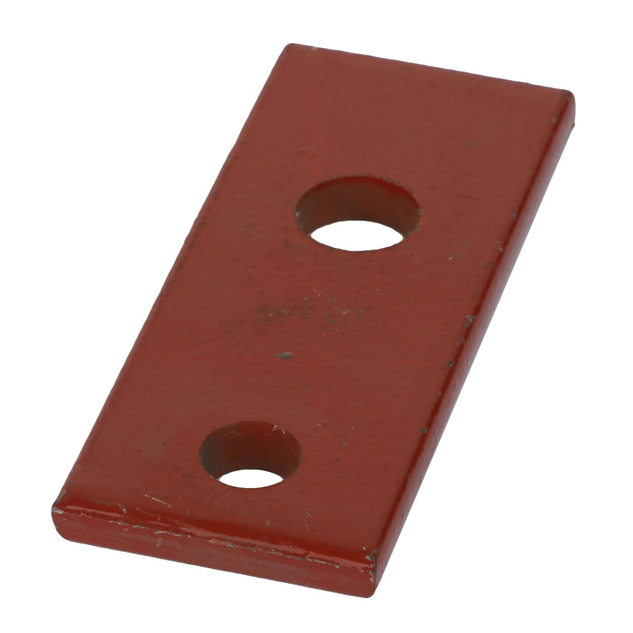 A stylish knife reinforcement from AGCO, known as the Acx2478160, designed with a sleek red rectangular metal plate and featuring two precisely cut circular holes.