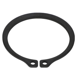 The AGCO Retaining Ring - Ag000343, a black circular ring from brand AGCO, features two small holes at its open ends.