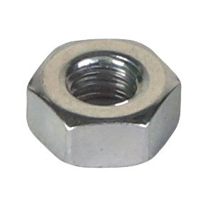 A close-up image of the AGCO Hex Nut - Acw1042220, a hexagonal metal nut with internal threads, commonly used in conjunction with a bolt to fasten components. No current product description information is available for this item.