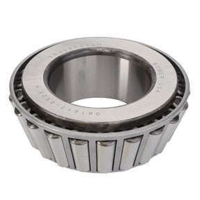 A single AGCO tapered roller bearing (CH2D-9455) with metal rollers enclosed in a ring. The inner cone is marked with text including "BOWER USA" and numeric codes.