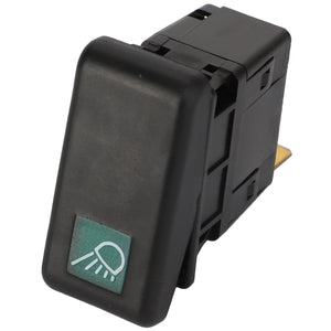 A sleek black rectangular AGCO light switch (model Acw1669850) with a green button, prominently displaying a white headlight symbol.