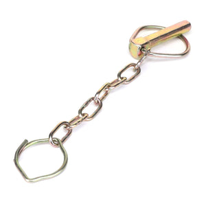 The AGCO | CHAIN - 0.001.3041.3 is a metallic chain link featuring a clasp on one end and a double-loop ring on the other end. For ordering details, please contact our support team.