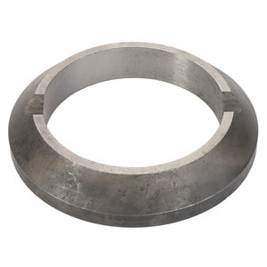 The AGCO SLEEVE BUSHING - V30385700 is a metallic, ring-shaped object with a flat surface and a circular opening.