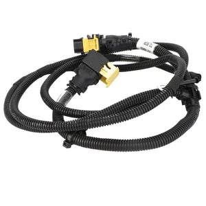 A black coiled wiring harness with connectors, featuring a yellow plug and various plastic housings, lay outstretched on a white background. The product is identified as "AGCO | Jumper, Egr - Acx2929270" by the brand AGCO. Currently, no product description information is available for this item.