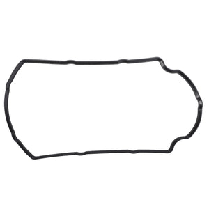 The AGCO | Gasket - 4312201M1 is a black, irregularly shaped rubber gasket, featuring rounded edges and slight bends, ideal for use in Massey Ferguson models.