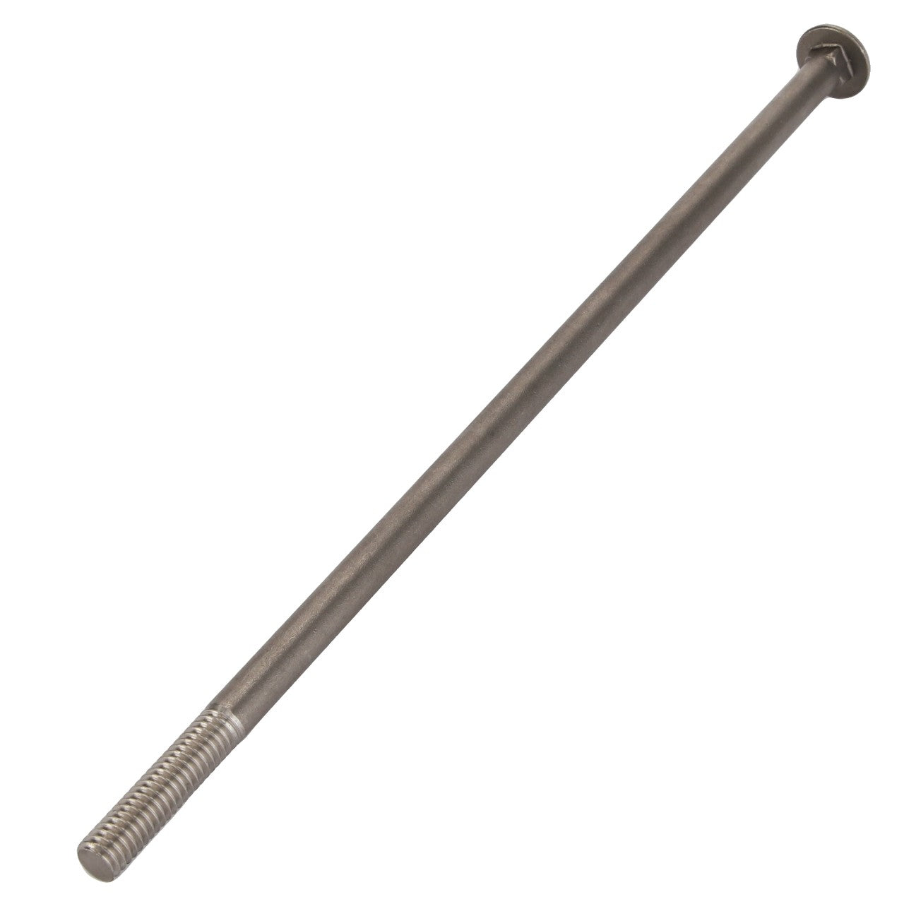 The AGCO CARRIAGE BOLT - AG523581 is a long metal screw with threading on one end and a flat, round head on the other. Currently, no additional product description information is available.