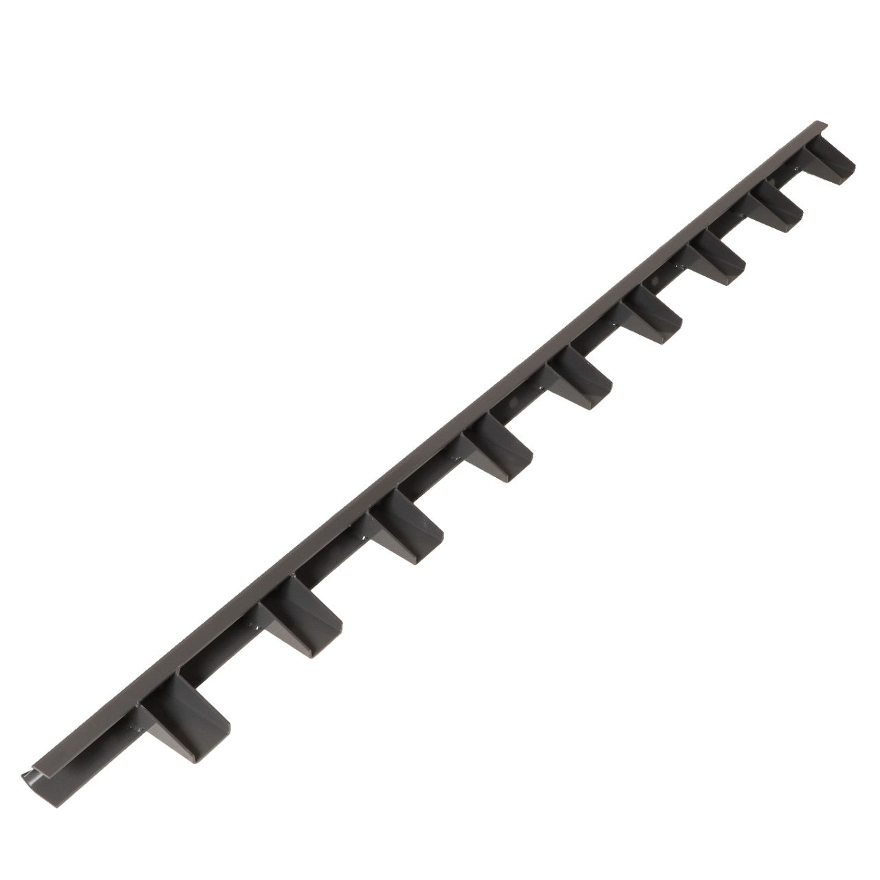 Image of the AGCO | BATT - D28380255, a long black plastic object with evenly spaced notches on one side. No current product description information is available.