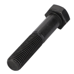 The AGCO Hexagonal Head Bolt - Acw9114150 is a black bolt featuring a threaded shaft and a hexagonal head. Brand Name: AGCO.