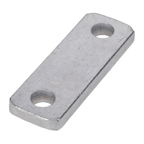 The AGCO | Plate, Left Hand - Acx2593640 is a rectangular metal plate with two circular holes near each end, designed for versatile applications.