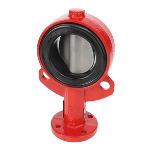 At the moment, we don't have a detailed product description available. However, the AGCO | BUTTERFLY VALVE - AG520377 by AGCO features a red industrial bearing housing with a black internal seal and a circular base equipped with mounting holes.