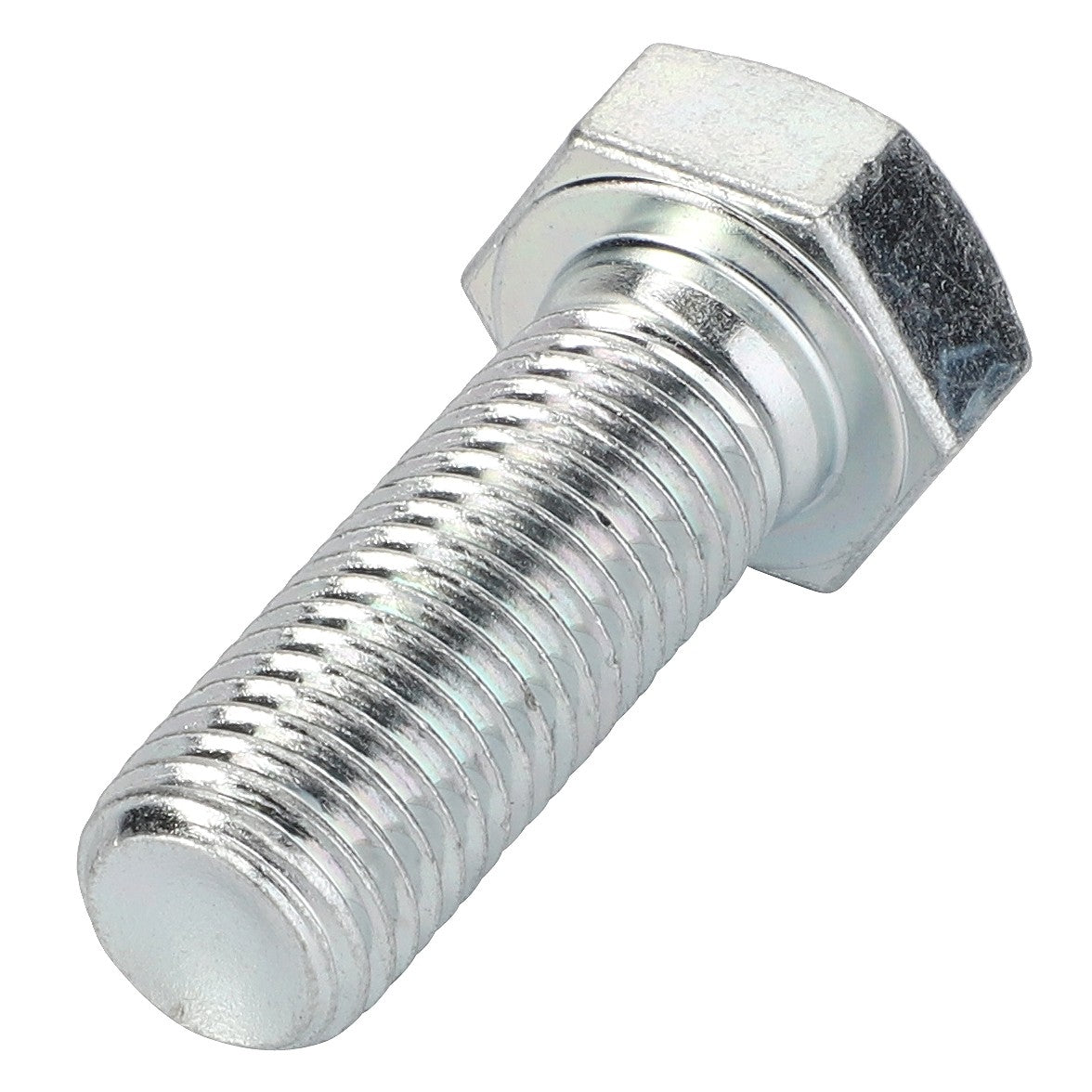 A close-up of the AGCO Hexagonal Head Bolt - Fel116587 shows a metal hex bolt with a threaded shaft and hexagonal head. The bolt appears new and unused, though there is no current product description available.