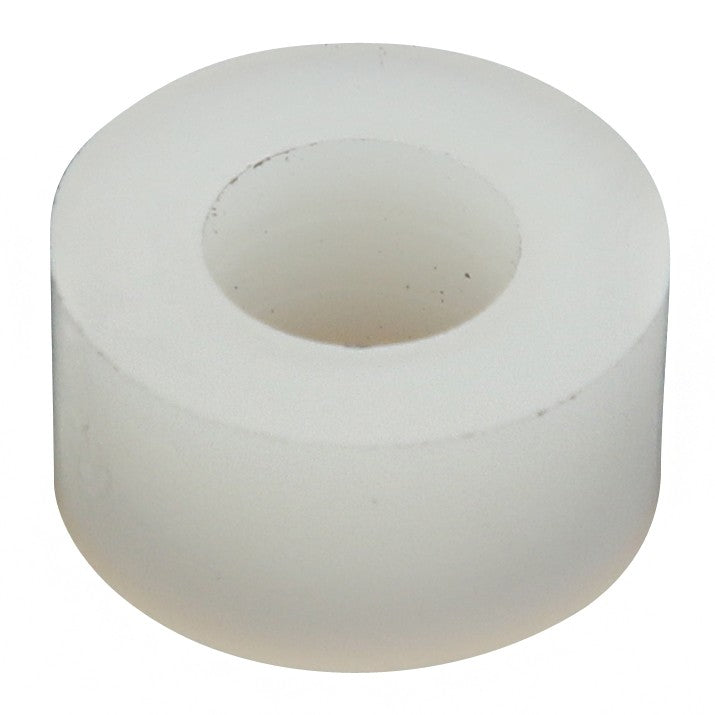 A white cylindrical item with a central hole, resembling a spacer or washer, is shown isolated on a white background. This product is the AGCO | Spacer - Acp0246540 by AGCO. Currently, no additional description is available.