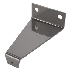 A metallic grey AGCO bracket (Product Name: BRACKET - D28281787), featuring three mounting holes and designed for supporting structures or components, viewed from an angle. Note: Detailed product information not available.