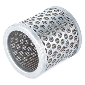 A cylindrical metal mesh filter, the Filter Element - V86499900 by AGCO, is designed with perforated holes for industrial use and is ideal for integration into Massey Ferguson models.
