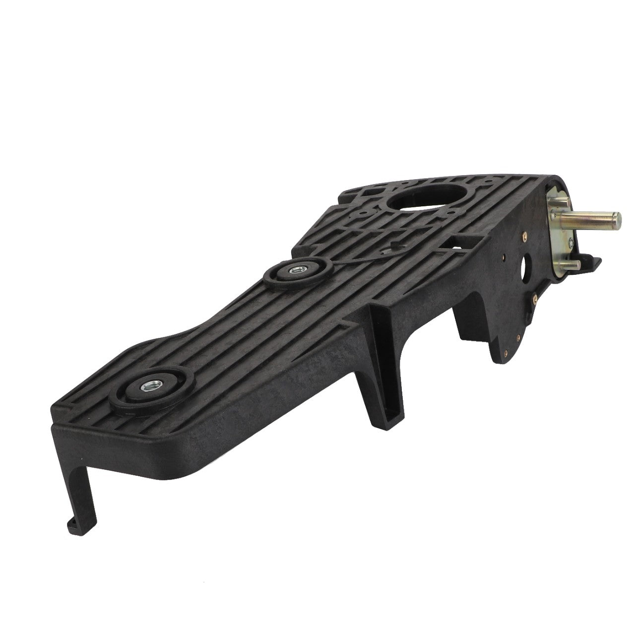 The AGCO | Envelope - Acw024632C is a sleek, black plastic automotive engine mount bracket featuring robust metal components.