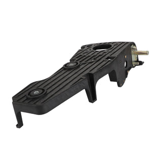 The AGCO | Envelope - Acw024632C is a sleek, black plastic automotive engine mount bracket featuring robust metal components.