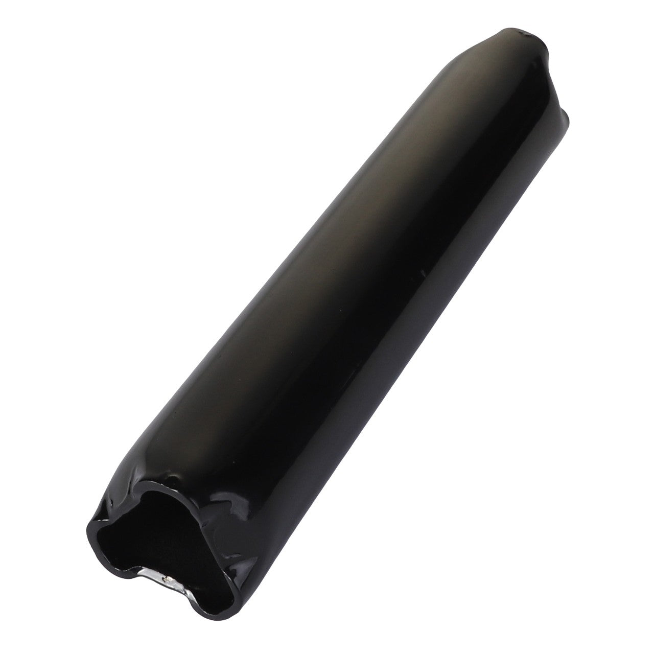 The AGCO SLEEVE - E65408 is a black, cylindrical hand tool featuring a hollow center and a contoured, flared end.