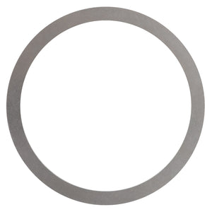 A circular metal washer with a large central opening and a thin outer ring is available under the product name AGCO | SHIM - F743300020820 by AGCO. Currently, there is no detailed description information provided.