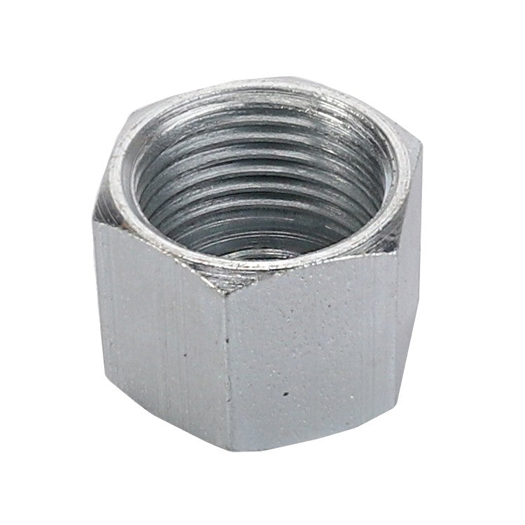 A close-up image of the AGCO Nut - 376523X1, a metallic hexagonal nut with internal threading, suitable for various Fendt models.