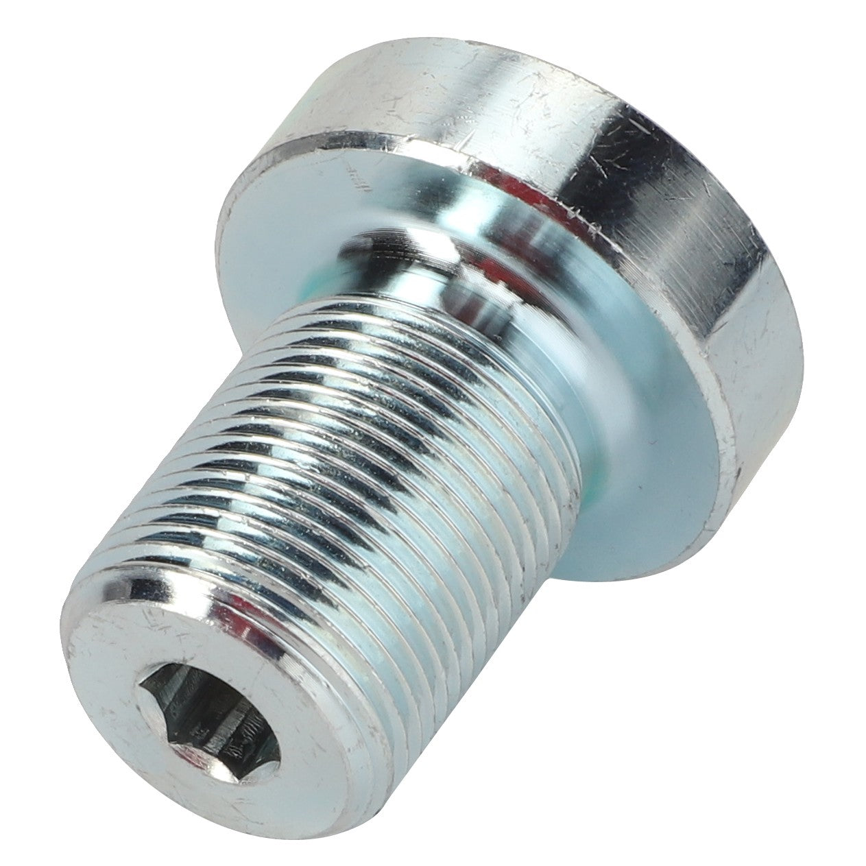 Close-up of the AGCO Adjusting Screw - Acw0126000, featuring a hexagonal head and a threaded shaft. The screw is shiny and appears to be made of stainless steel.