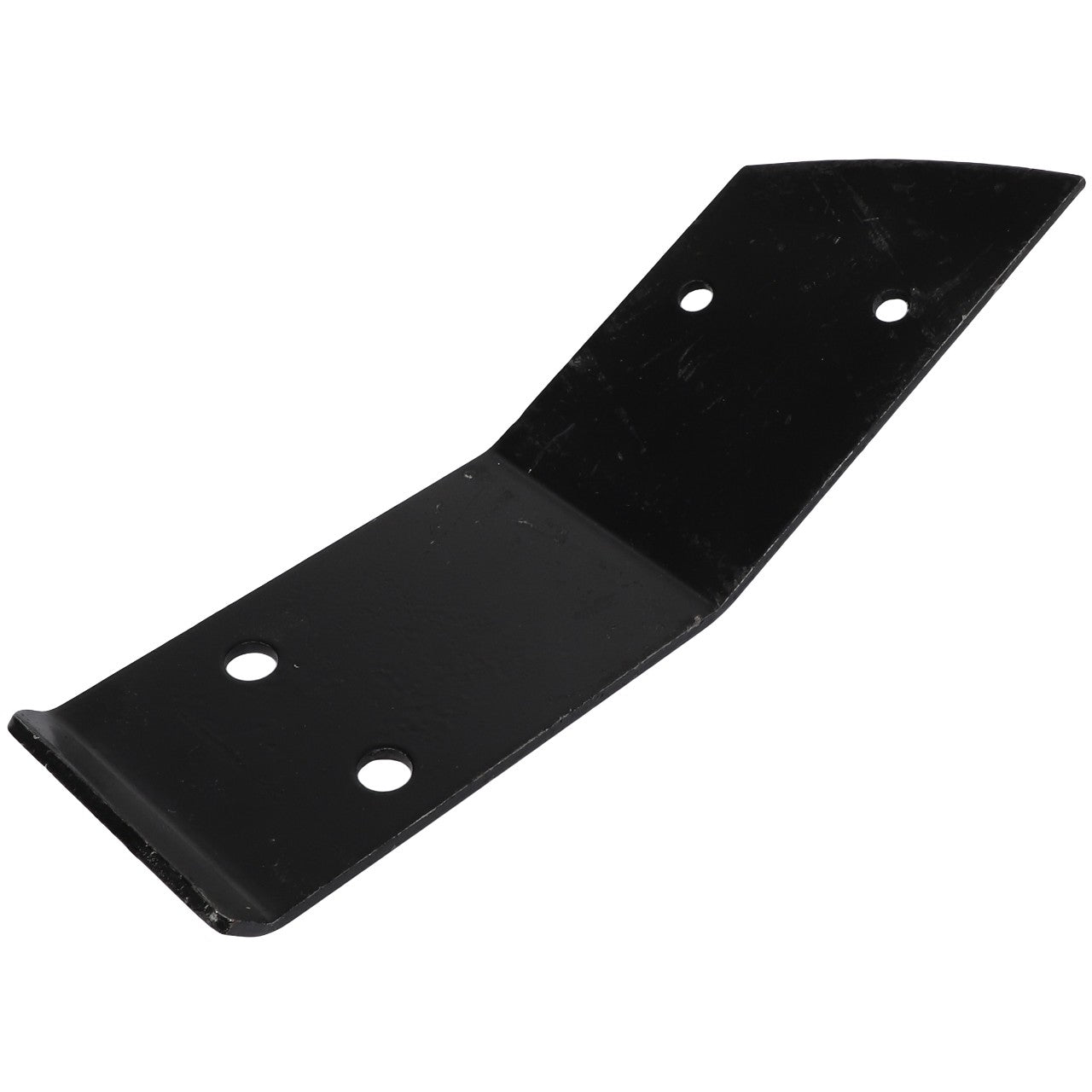 The AGCO | SCRAPER - E70131 is a black metal bracket featuring a bent structure with six holes, three on each side. No current product description information available.