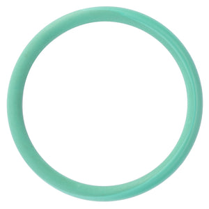 A green circular silicone bracelet, AGCO | O RING - F934201710250, on a white background stands out vividly. No current product description information is available, adding an air of mystery to this simple yet striking accessory from AGCO.