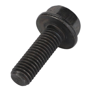 Currently, no product description information is available for the AGCO Hexagon Flange Bolt - Acw0994950, a single black hex bolt featuring a partially threaded shaft and a flat washer head.