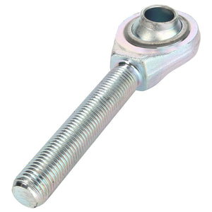 The AGCO | Ball End, Top Link - Acp0515740 is a metallic rod end bearing featuring a threaded shaft and a spherical joint at the top, making it ideal for hitch and linkage systems.