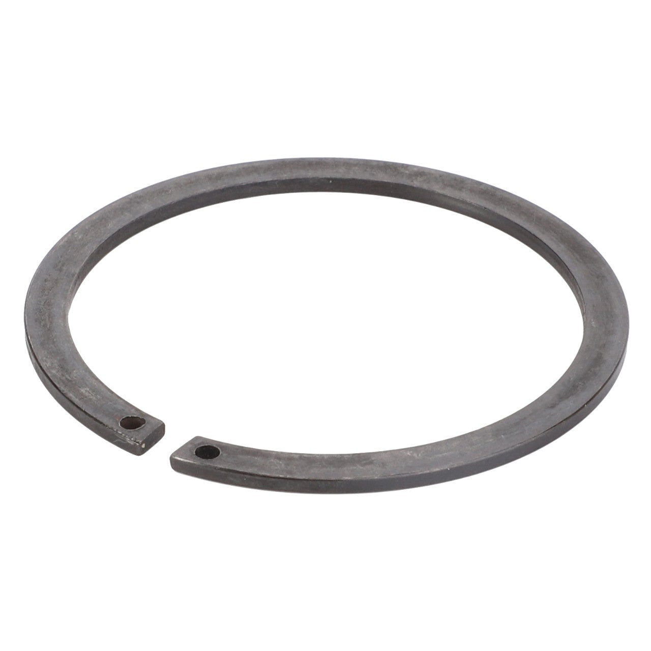 An AGCO External Retaining Ring (model 3010794X1) made of metal with a gap and two small holes near the ends, compatible with Massey Ferguson Models.