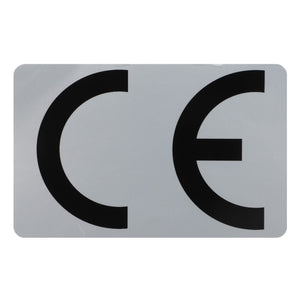 Image of a CE (Conformité Européenne) marking on a gray background, indicating conformity with health, safety, and environmental protection standards for the AGCO | Decal - Acp0279410 sold within the European Economic Area.