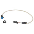 The AGCO | On/Off Push Switch - Acw0439560, from the brand AGCO, features a white cable with a blue connector at one end and a black connector at the other, accompanied by a small black nut. No additional current product description information is available.