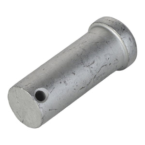 The AGCO | Clevis Pin - 63701 is a cylindrical metal pin featuring a hole near one end, a slightly textured surface, and a wider cap on one end. No current product description available.