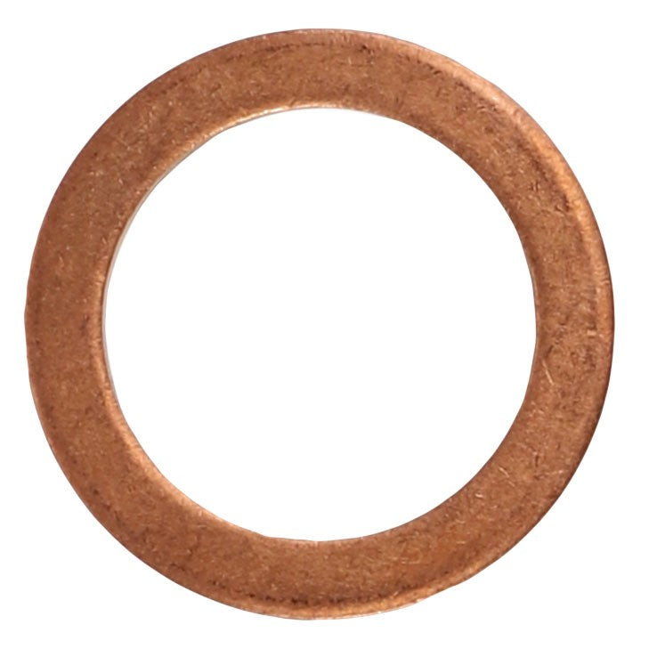 A single, circular copper washer with a smooth surface and an open center hole, commonly used in plumbing and automotive applications, branded as AGCO | WASHER - AL5013610.