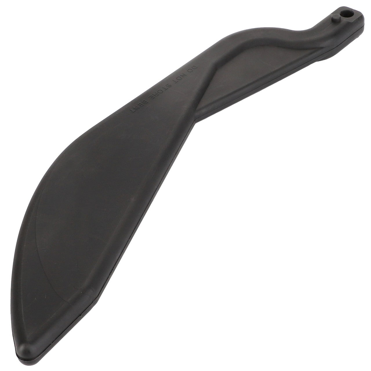 The AGCO | Arm - Acp0371510 by AGCO is a black plastic tool featuring a long, thin handle and a curved, paddle-like end. No current product description available.