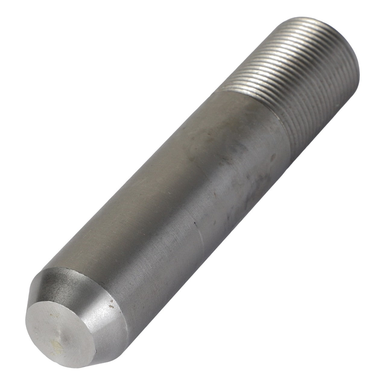 The AGCO | STUD BOLT - AG261904 is a cylindrical metal rod featuring a smooth surface on one end and threaded grooves on the other.