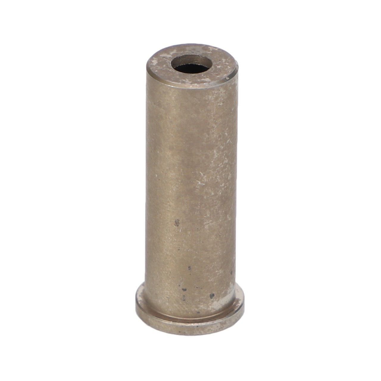 The AGCO | TIP - AG054325 by AGCO is a cylindrical metal bushing featuring a central hole and a flanged base, perfect for providing robust support in various applications. For more details, refer to the product description or contact our support team.