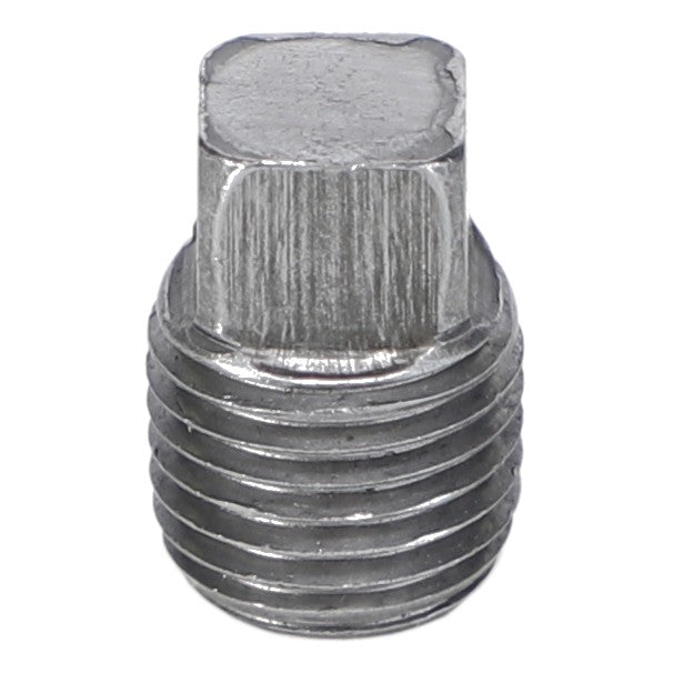 Close-up of the AGCO | PIPE PLUG - AG553441, a metallic threaded plug with a hexagonal top, used for sealing or connecting pipes and fittings.