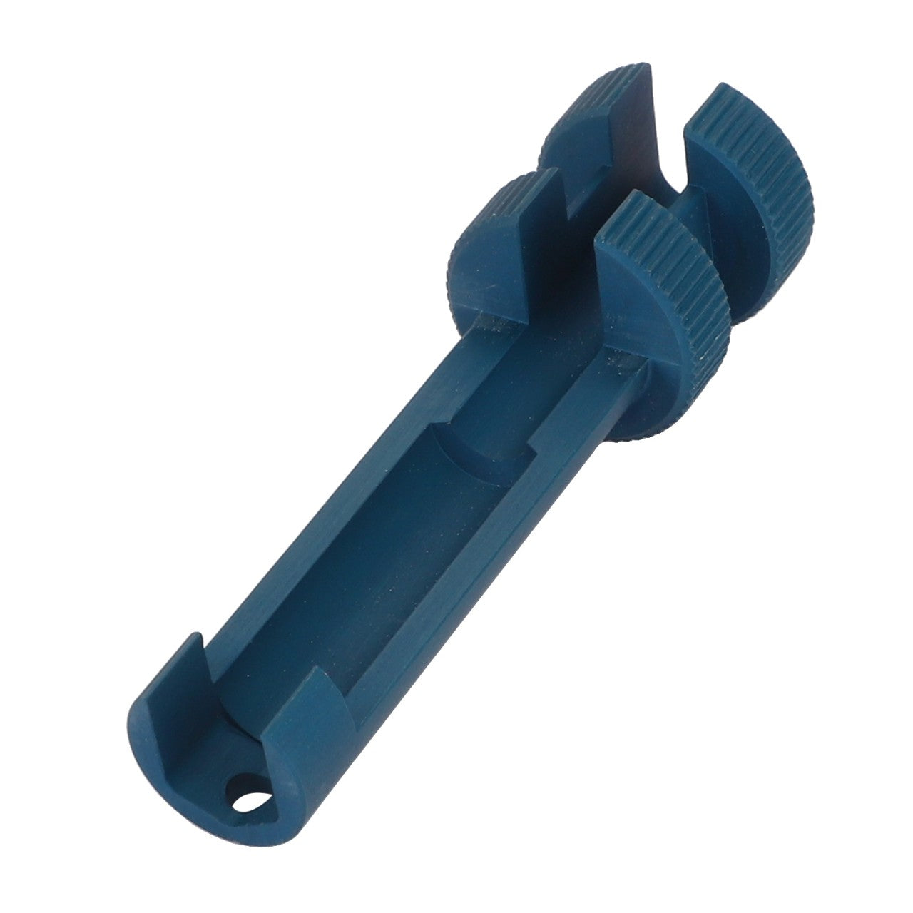 The AGCO Tool - Act0042300 is a blue plastic pipe cutter with a simple cylindrical design, featuring two circular blade sections and a handle with grooved grips.