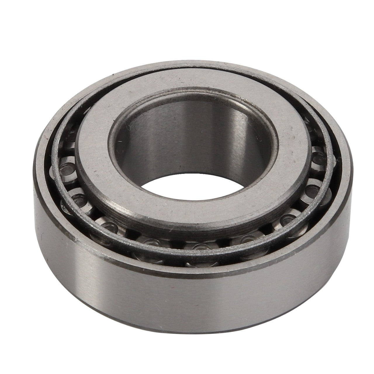 The AGCO Bearing - Acp0234260 is a cylindrical metal roller bearing featuring both an inner and outer ring, expertly engineered by AGCO for reducing friction in rotating parts.