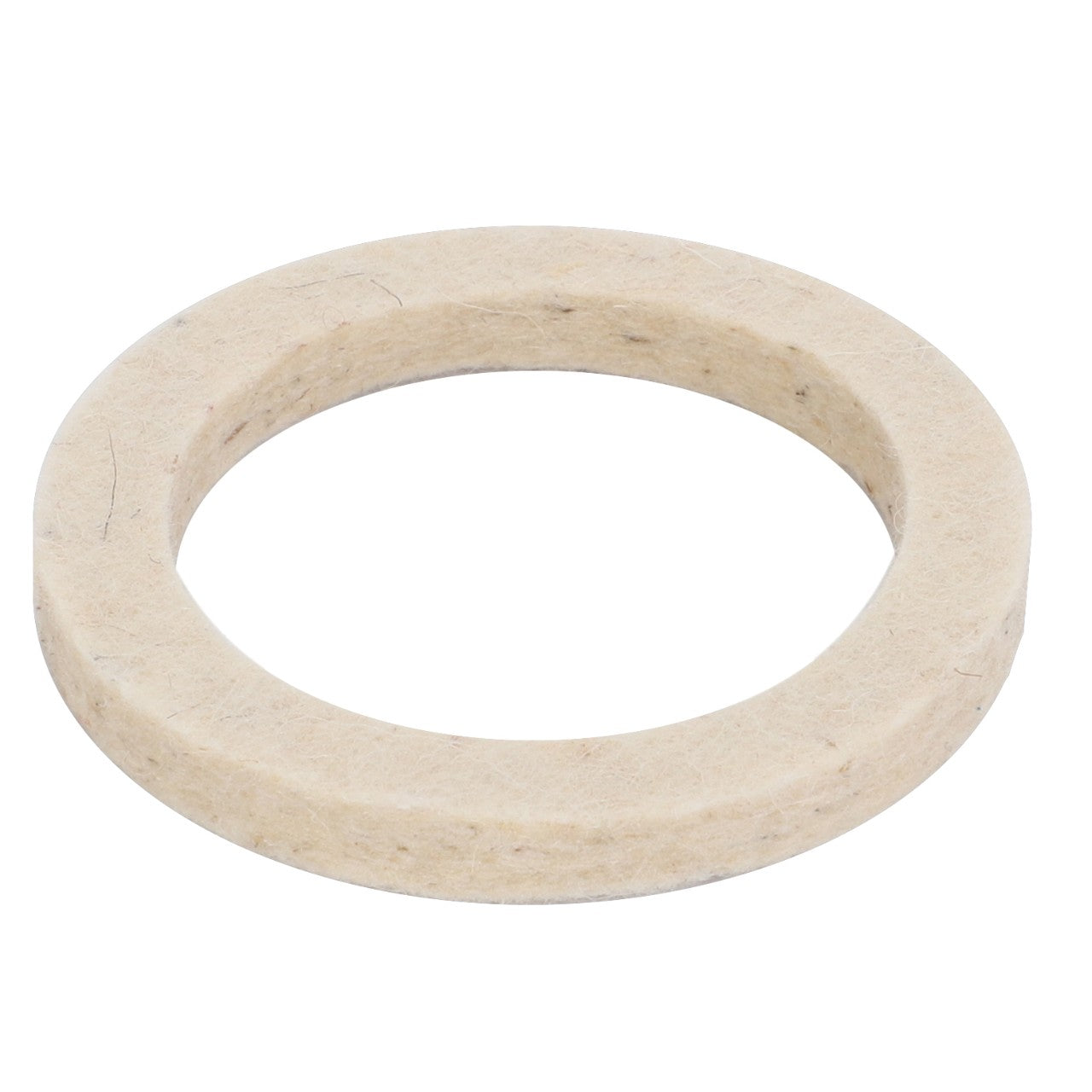 Introducing the AGCO Shaft Seal - 1692604M1: A beige, flat, annular gasket with a smooth surface designed specifically for tractor maintenance to create a reliable seal between two components. Ideal for Massey Ferguson models, this genuine seal from the trusted AGCO brand ensures both durability and performance.