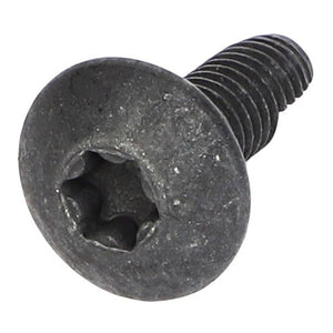 Close-up view of the AGCO | TORX HEAD SCREW - CH9X-2044, featuring a dark metal screw with a flat, round head and a star-shaped drive.